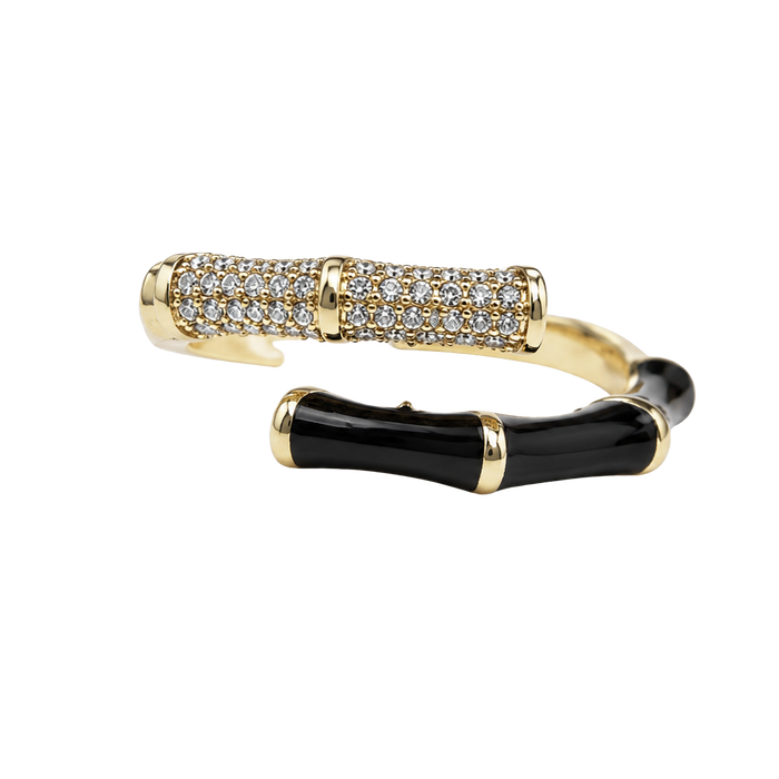Black enamel Adjustible Ring