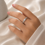 Silver Solitaire Adjustable Ring