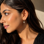 Noir Bow Minimal Drop Earrings