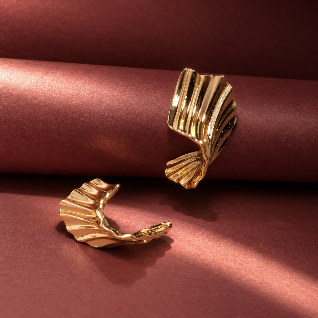 Golden Tide Stud Earrings