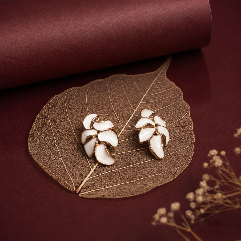 Ivory Blossom Statement Earrings