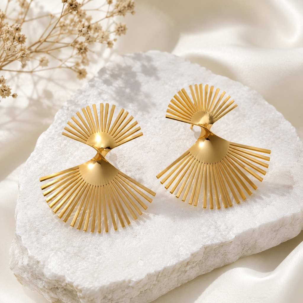 Aurora Fan Statement Earrings