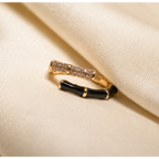 Black enamel Adjustible Ring