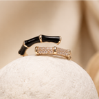 Black enamel Adjustible Ring