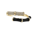 Black enamel Adjustible Ring