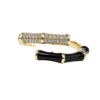 Black enamel Adjustible Ring